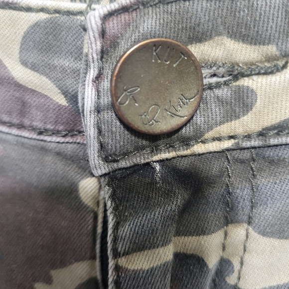 Kut from the Kloth Skinny Camo Jeans Womens 4 Zip Faux Pockets Camouflage - Picture 7 of 8